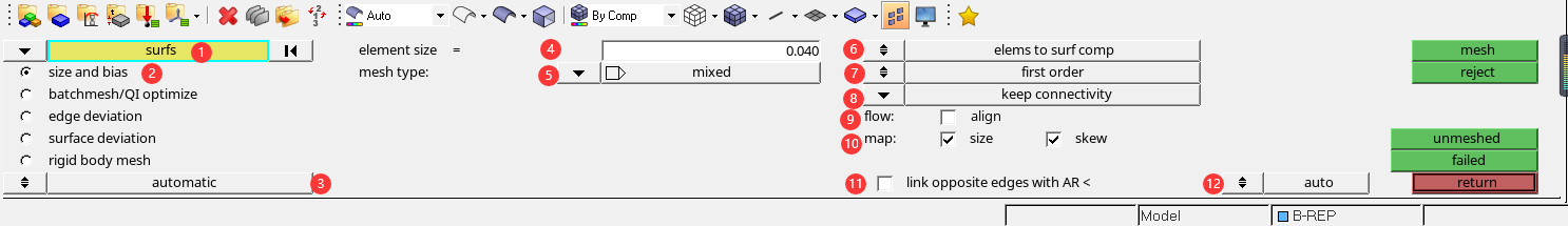 HyperMesh软件中2D-Automesh界面各功能详解的图1